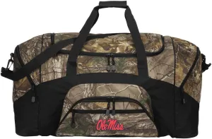Large Camo Ole Miss Duffel Bag Suitcase Or Camo University of Mississippi Gym Bag