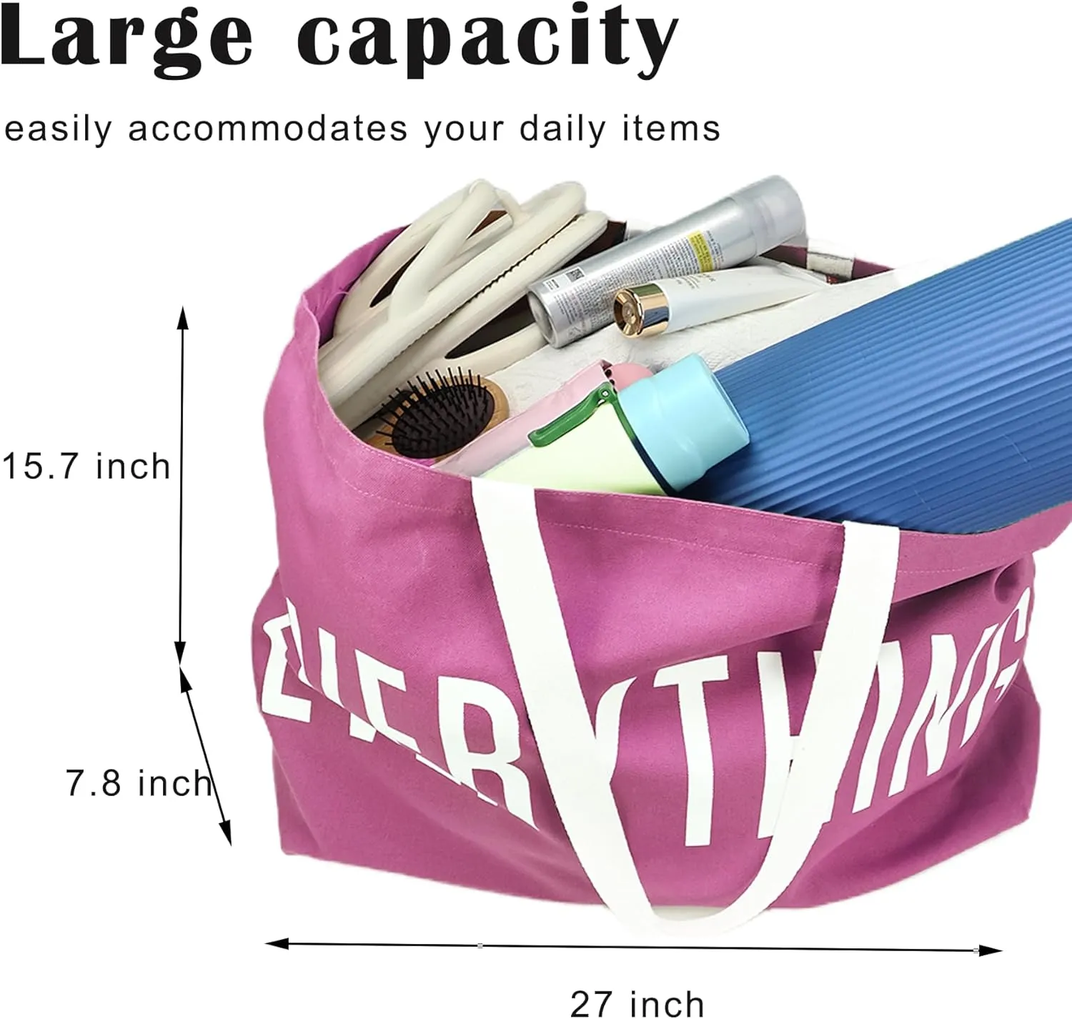 Large Canvas Tote Bag Reusable Grocery Bags Shopping Bags for Women Foldable Extra Large Everything Bag