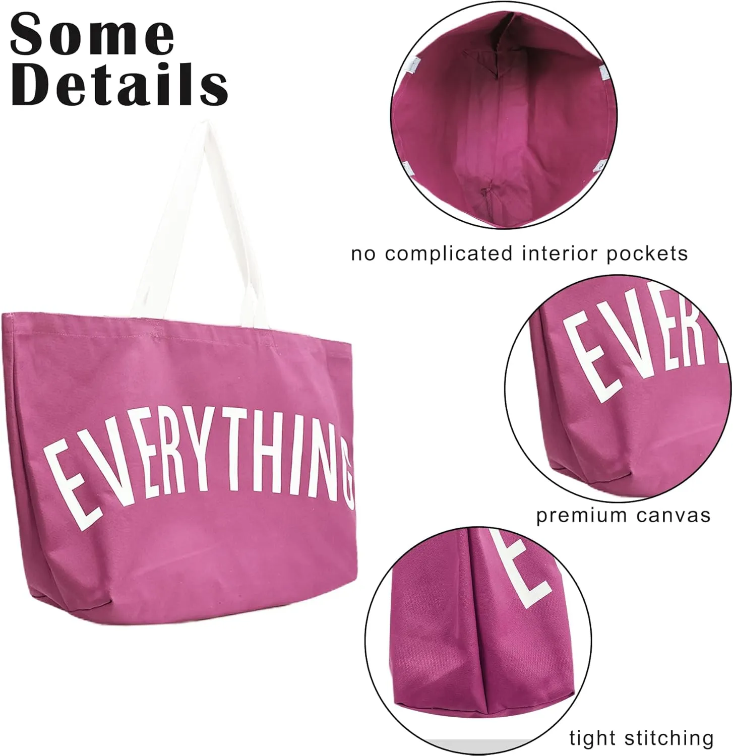 Large Canvas Tote Bag Reusable Grocery Bags Shopping Bags for Women Foldable Extra Large Everything Bag
