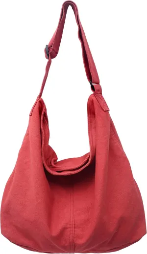 Large Capacity Canvas Hobo Bags for Women & Men, Shoulder Crossbody Bags, Tote Messenger Handbag for Work, Shopping, Travel…