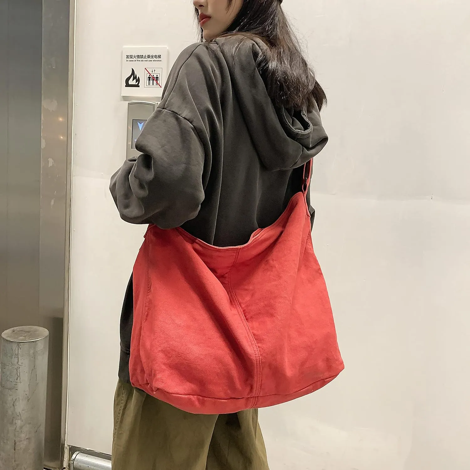 Large Capacity Canvas Hobo Bags for Women & Men, Shoulder Crossbody Bags, Tote Messenger Handbag for Work, Shopping, Travel…