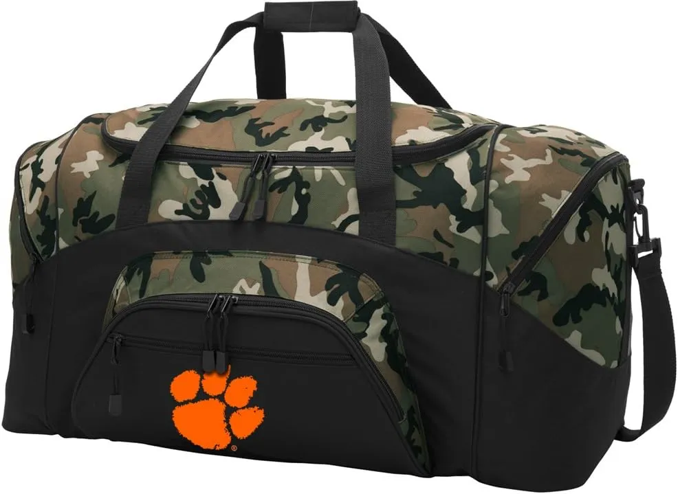 Large Clemson University Duffle Bag Suitcase Official Clemson Tigers Travel Bags (Camo)