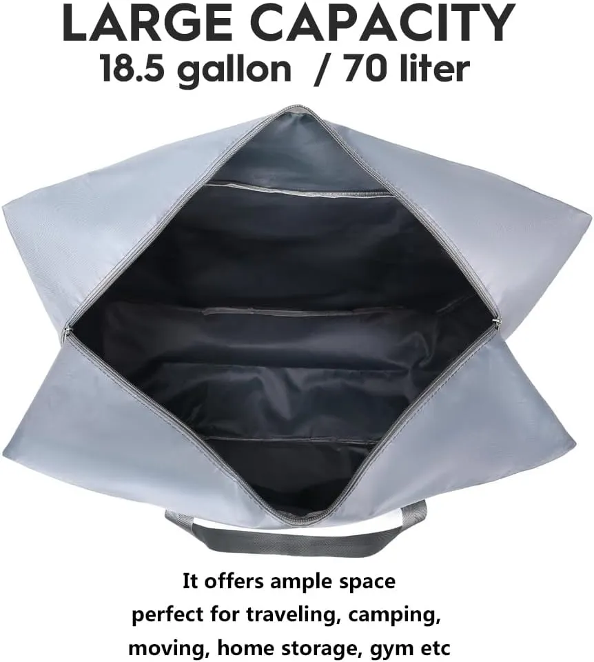 Large Duffel Bags for Travel, 70L Foldable Travel Tote Bags, Weekender Overnight Bags for Men & Women with Trolley Sleeve