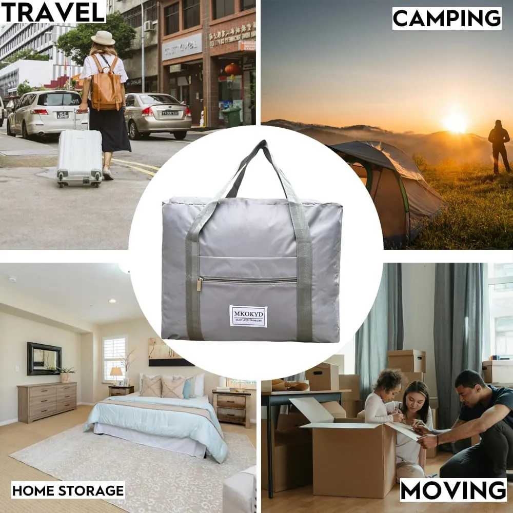 Large Duffel Bags for Travel, 70L Foldable Travel Tote Bags, Weekender Overnight Bags for Men & Women with Trolley Sleeve