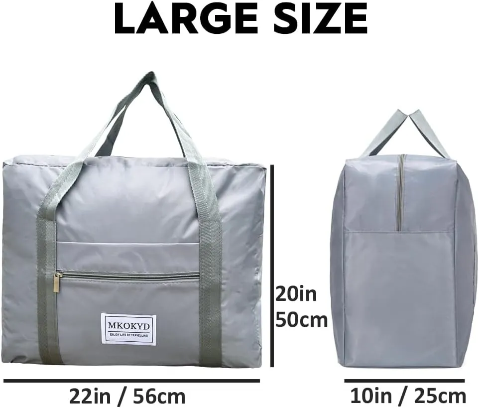 Large Duffel Bags for Travel, 70L Foldable Travel Tote Bags, Weekender Overnight Bags for Men & Women with Trolley Sleeve