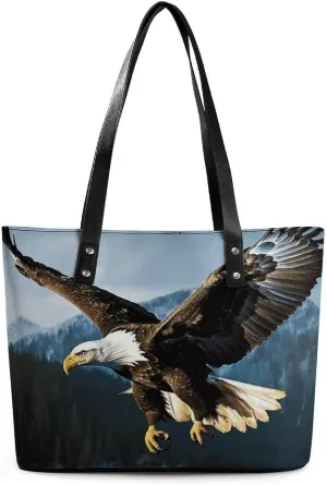 Large Grocery Bags Beach Tote Eagle at Hunting Bag for Women Shoulder Bag for Travel Work Handbag