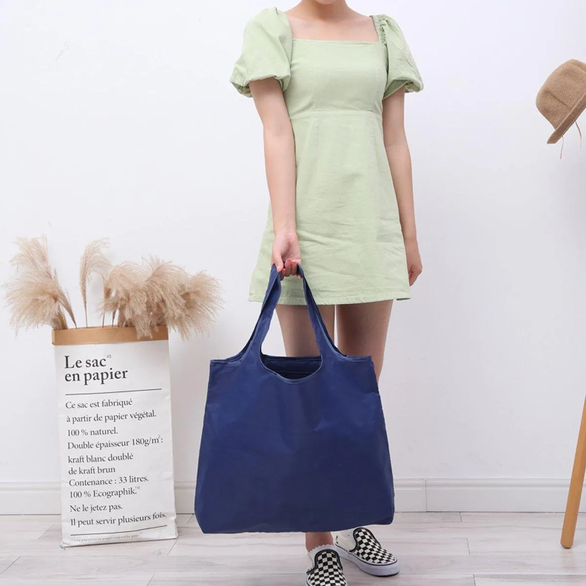 Large Multi Colour Waterproof Shopping Bag Foldable Portable Reusable Bag