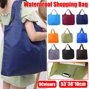 Large Multi Colour Waterproof Shopping Bag Foldable Portable Reusable Bag