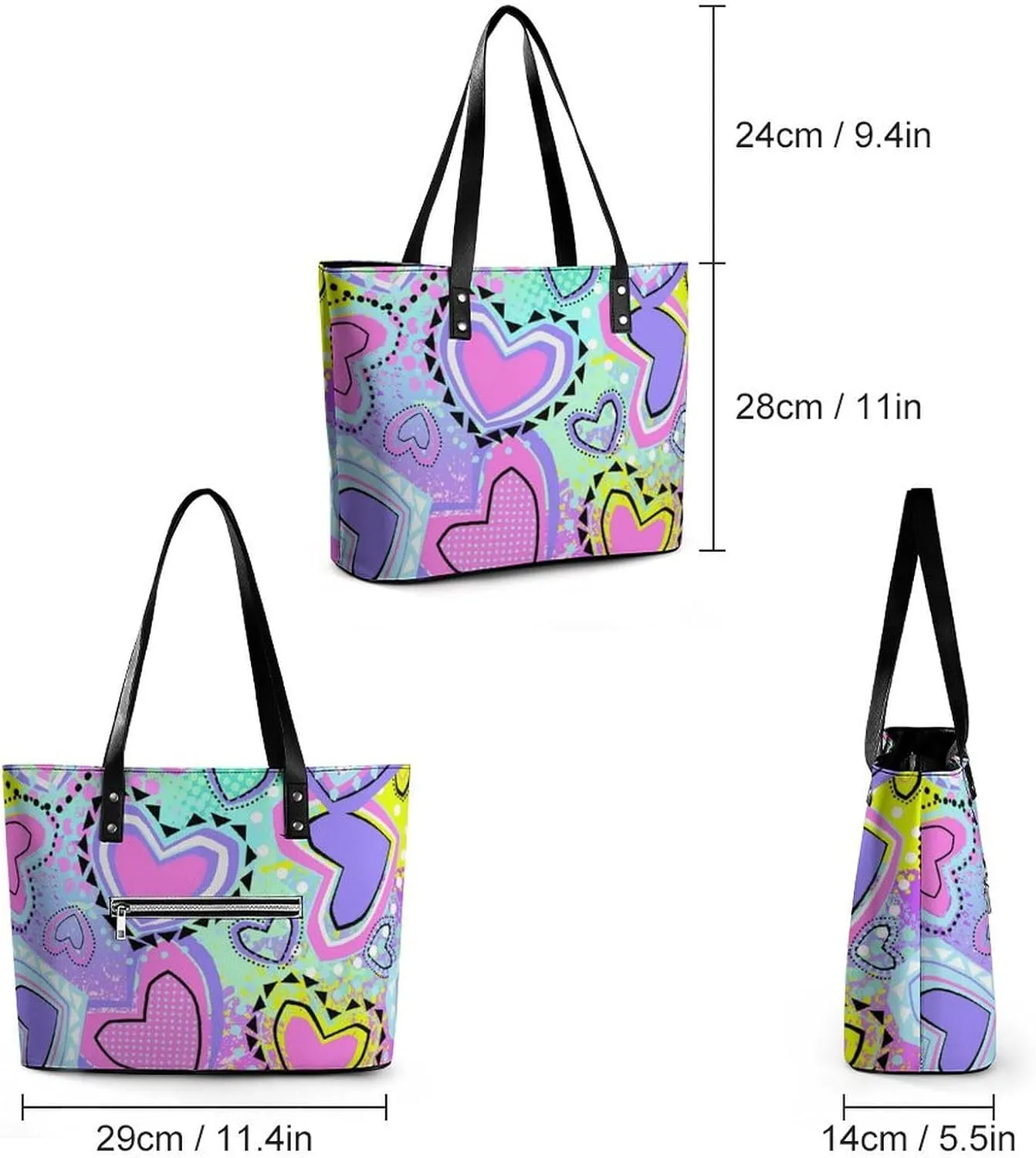 Large Tote Bag Fashion Handbag With Zipper For Women And Men
