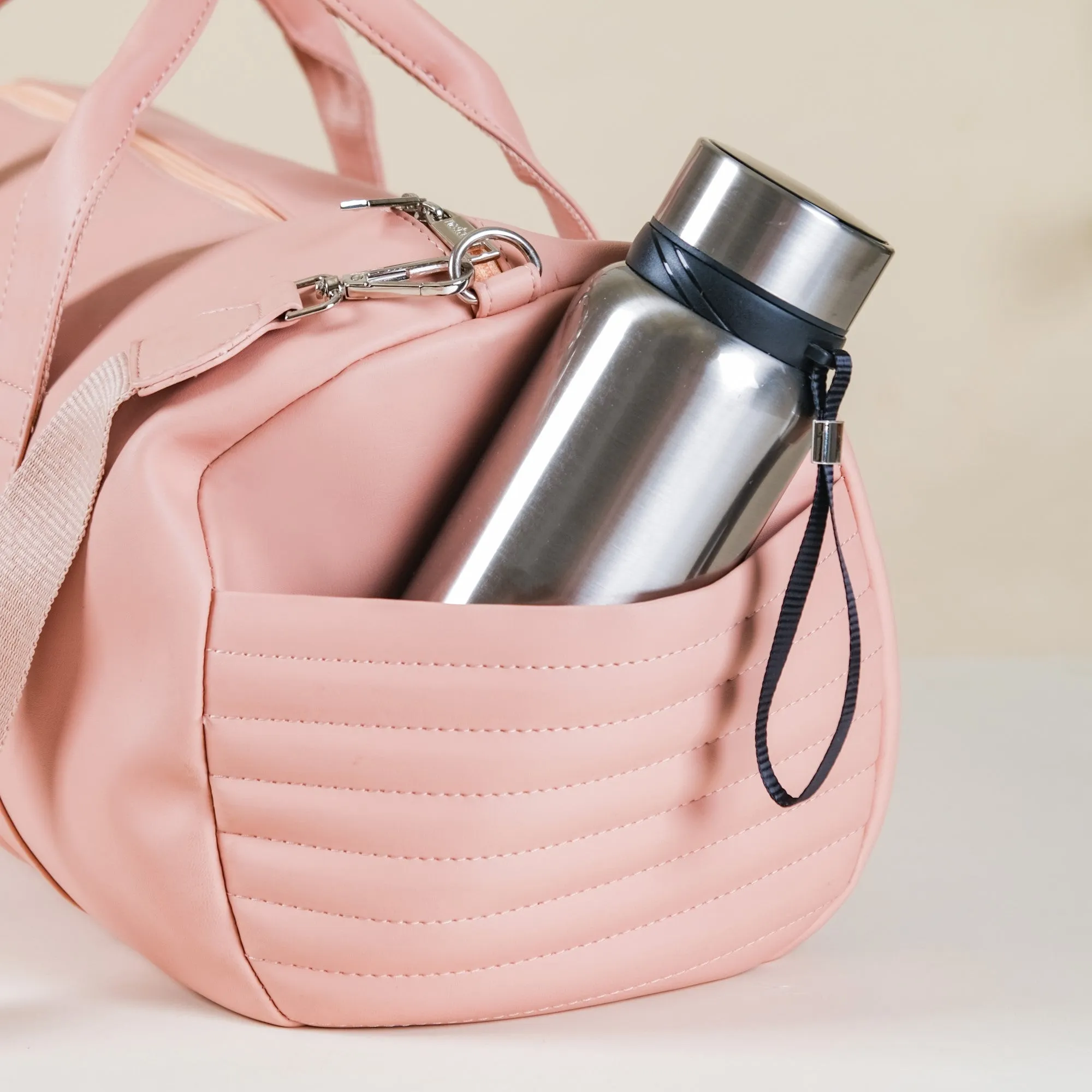 Large Travel Duffel Bag Pink 17x9 Inch