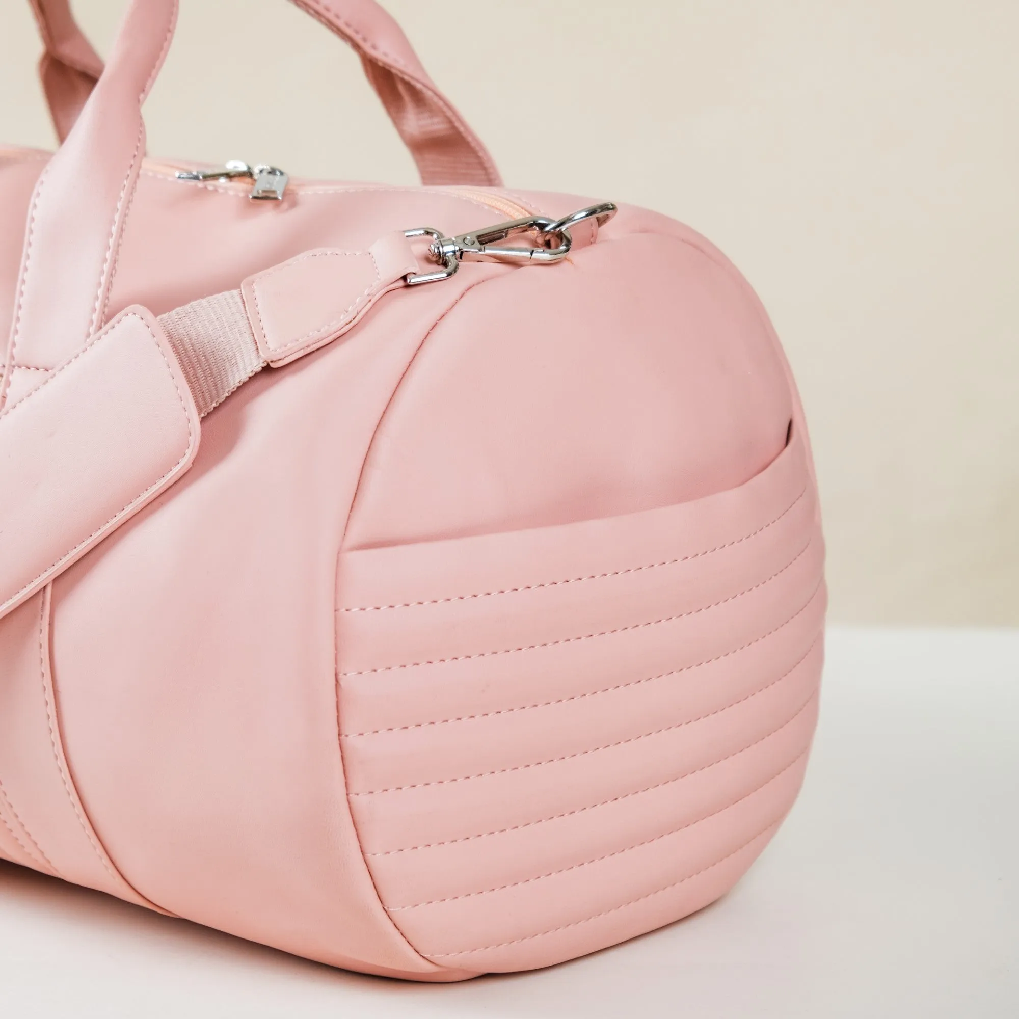 Large Travel Duffel Bag Pink 17x9 Inch