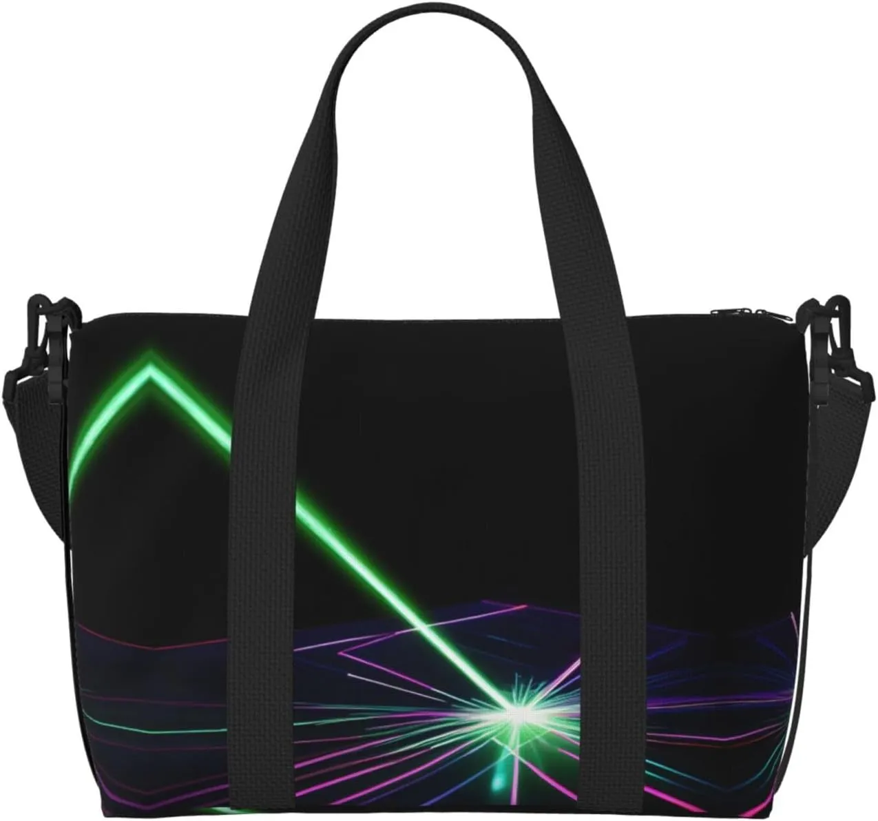 Laser Lights Small Duffel Bag Foldable Travel Bag Weekender Bag Overnight Gym Hospital Bags For Women&Men