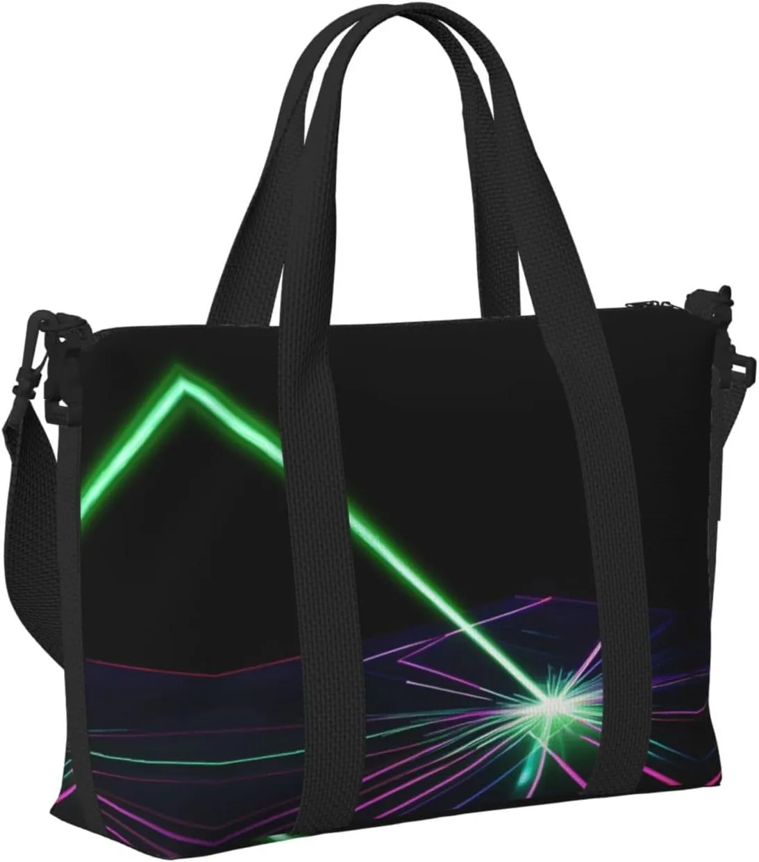 Laser Lights Small Duffel Bag Foldable Travel Bag Weekender Bag Overnight Gym Hospital Bags For Women&Men