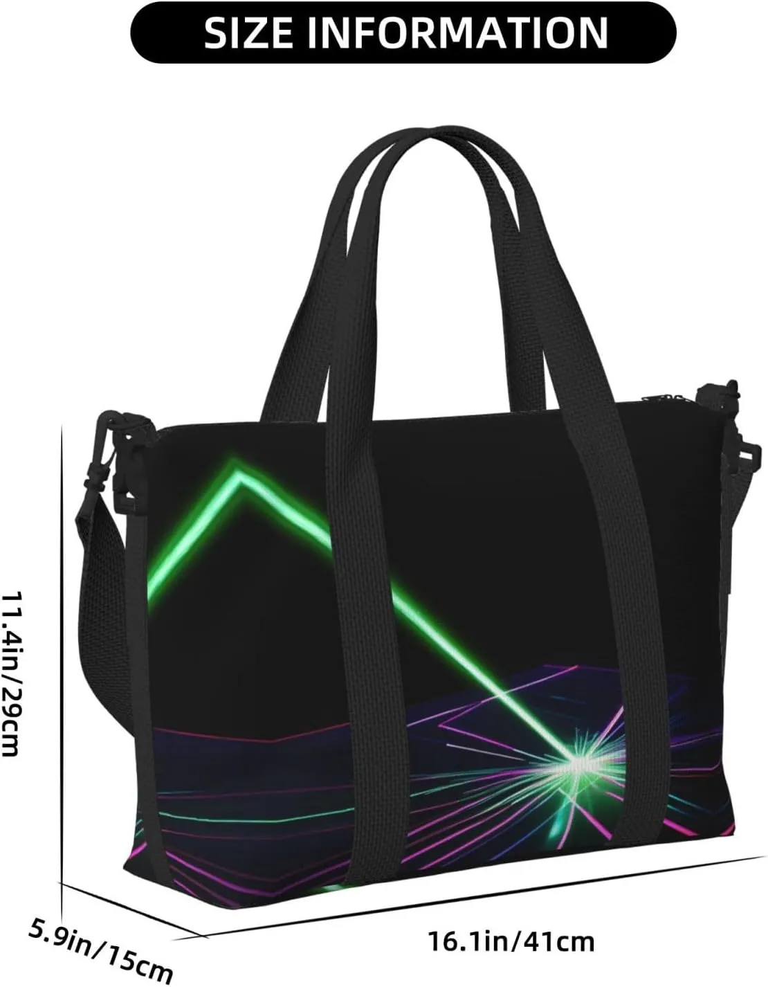 Laser Lights Small Duffel Bag Foldable Travel Bag Weekender Bag Overnight Gym Hospital Bags For Women&Men