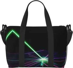 Laser Lights Small Duffel Bag Foldable Travel Bag Weekender Bag Overnight Gym Hospital Bags For Women&Men