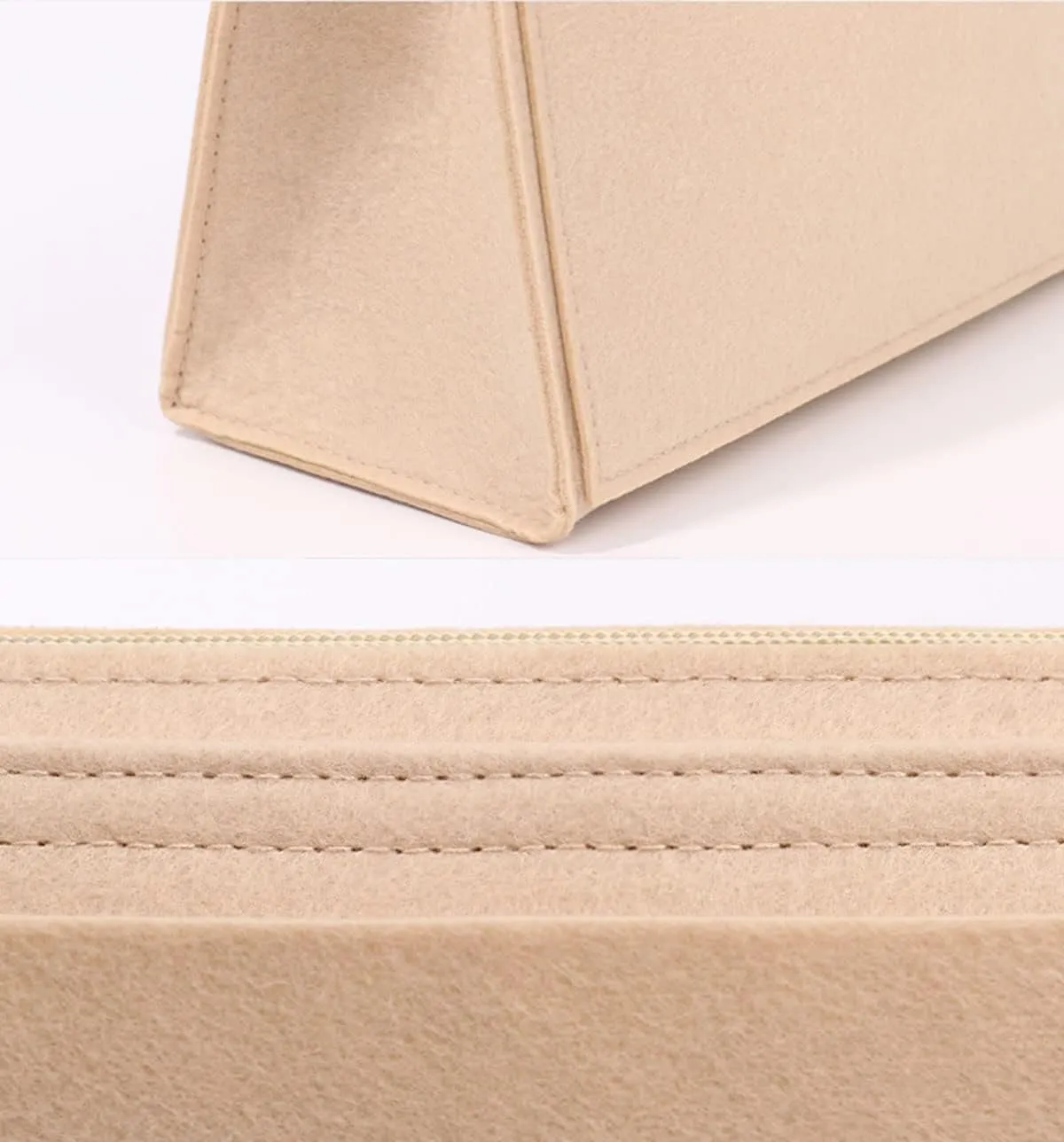 Lckaey Purse Organizer Insert for padlock series small and medium storage bag cosmetic bag lining2024beige-S