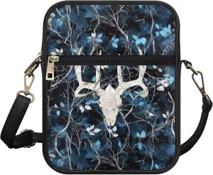Leather Messenger Bag for Women Crossbody Cell Phone Purse Small Shoulder Pouch for Outdoor 9.5 inch