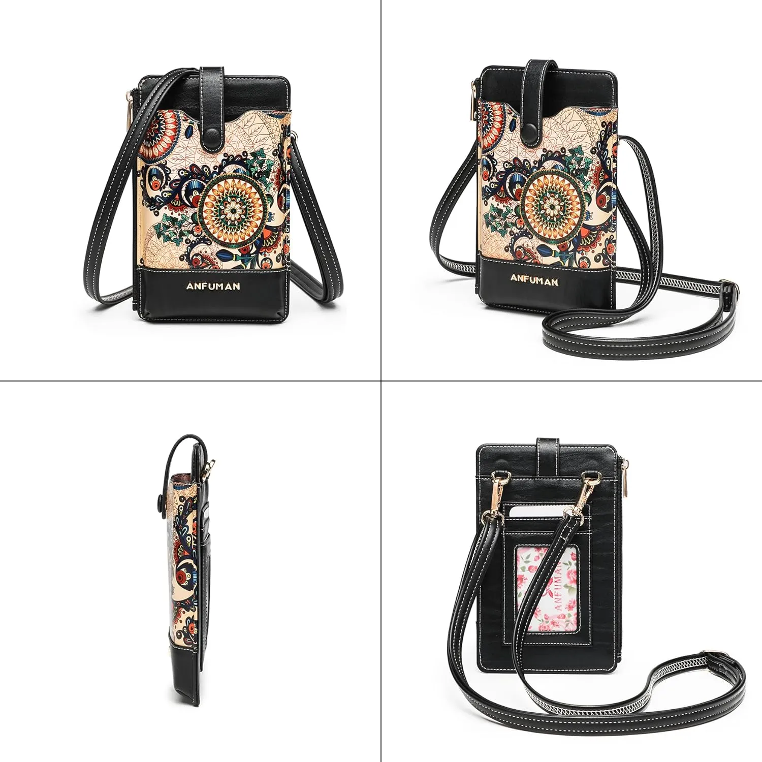 Leather Small Crossbody Bags for Women Designer Cell Phone Bag Wallet Purses Adjustable Strap