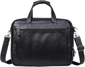 Leathers Mens Vintage Messenger Bag, large capacity, Versatile Laptop Briefcase, multipocket Work Bag w/Strap, Waterproof, for Office Business Travel College, 15.7in