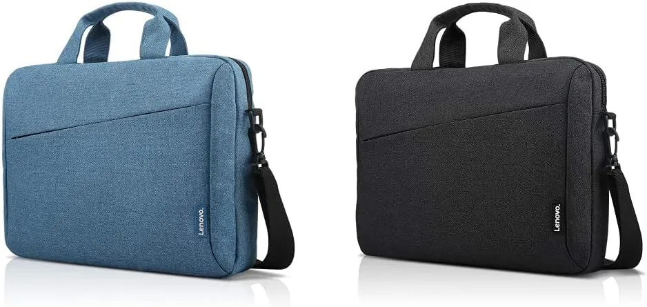 Lenovo Laptop Carrying Case T210 - Blue & Laptop Shoulder Bag T210, 15.6-Inch Laptop or Tablet, Sleek, Durable and Water-Repellent Fabric, Lightweight Toploader, Black