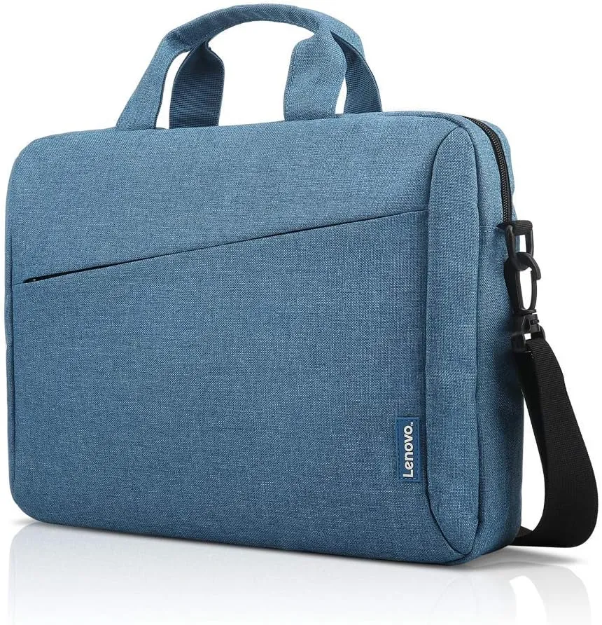 Lenovo Laptop Carrying Case T210 - Blue & Laptop Shoulder Bag T210, 15.6-Inch Laptop or Tablet, Sleek, Durable and Water-Repellent Fabric, Lightweight Toploader, Black