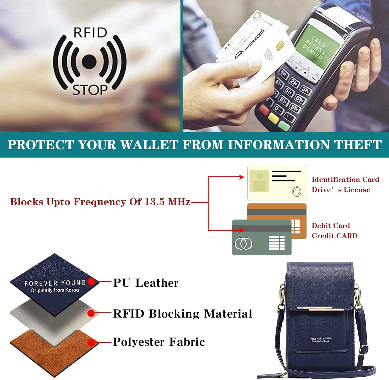 Lightweight Small Crossbody Bags for Women Vegan Leather Cell Phone Purses with Adjustable Strap and Card Slots