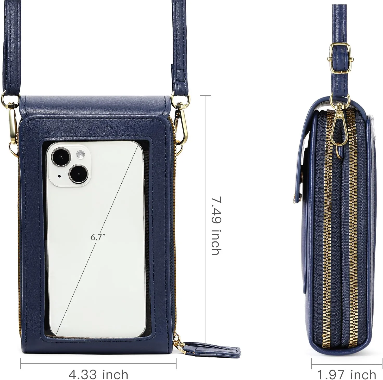 Lightweight Small Crossbody Bags for Women Vegan Leather Cell Phone Purses with Adjustable Strap and Card Slots