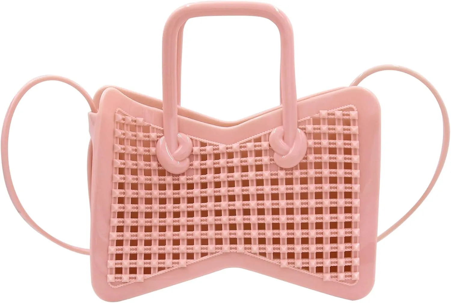 Little Girls Candy Color Handbag Mini Pink Jelly Purse Jelly Shoulder Bag Crossbody Purse Chain Strap(Mini Size)