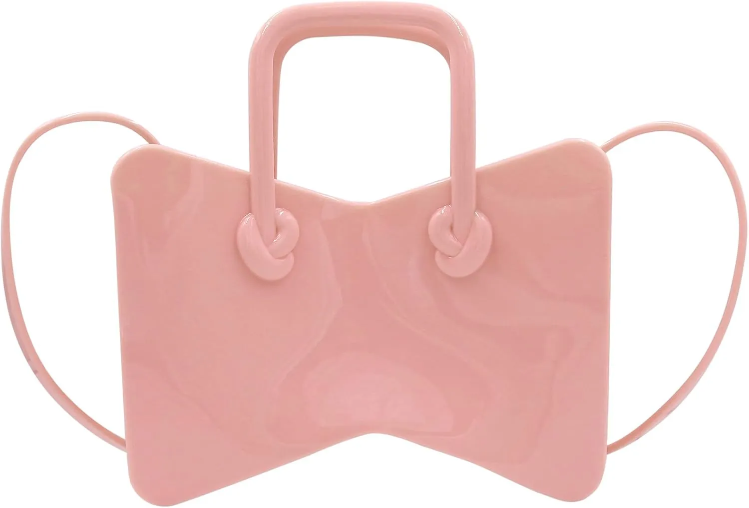 Little Girls Candy Color Handbag Mini Pink Jelly Purse Jelly Shoulder Bag Crossbody Purse Chain Strap(Mini Size)