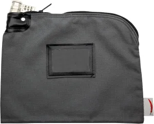 Locking Bank Bag, Water Repellent Denier Nylon, 9 x 12 Inch (Gray)