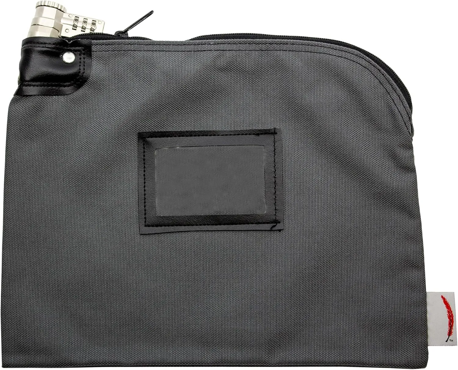 Locking Bank Bag, Water Repellent Denier Nylon, 9 x 12 Inch (Gray)