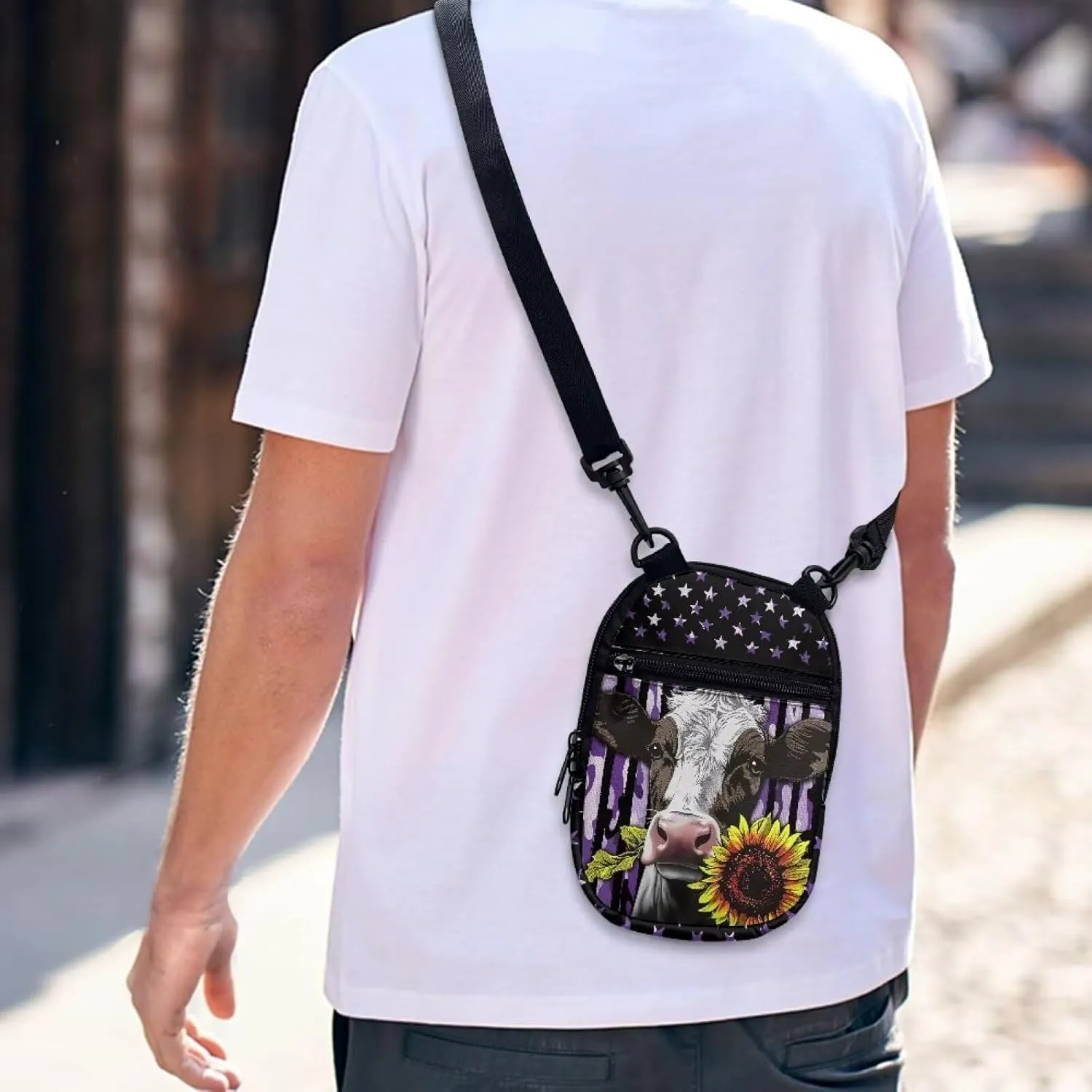 Lotusorchid Sling Cell Phone Purse, Crossbody Mini Wallet Purse Shoulder Handbag with Adjustable Straps