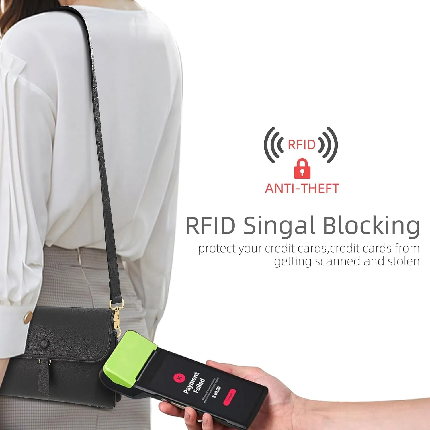 LOUXIFENG Anti Theft Small Crossbody Purses for Women, RFID Blocking Vegan Leather Crossbody Bag