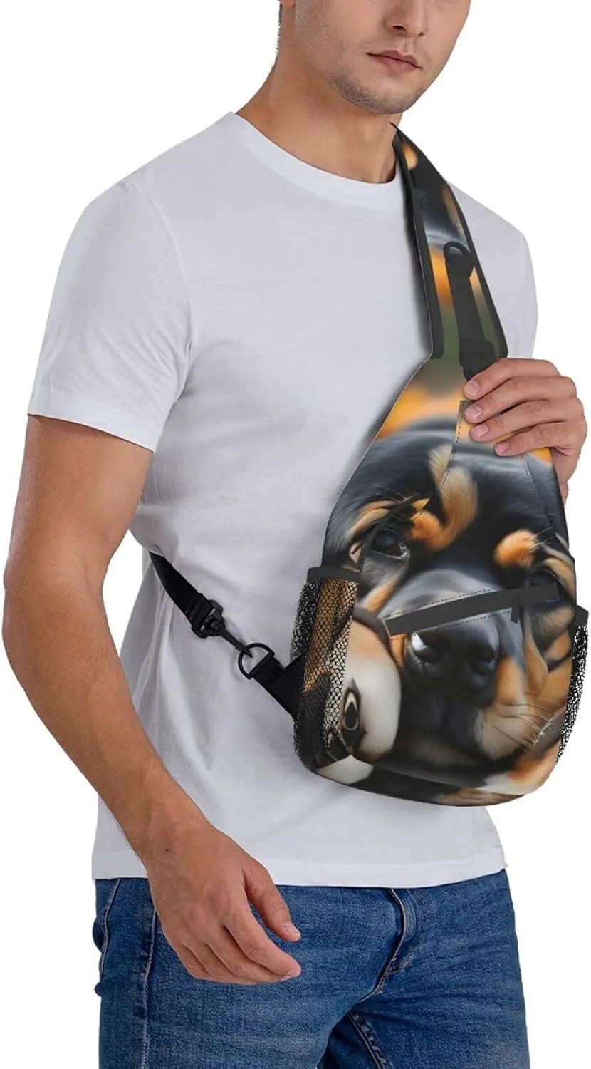 Lover Dog Paw Unisex Casual Diagonal Chest Bag,Multipurpose Crossbody Shoulder Bag Travel Hiking Daypack