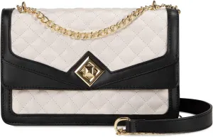 LOVEVOOK Crossbody Bags for Women Leather Quilted Shoulder Bag with Chain Strap Trendy Clutch Satchel Ladies Evening Bag