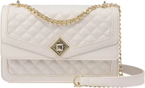 LOVEVOOK Crossbody Bags for Women Leather Quilted Shoulder Bag with Chain Strap Trendy Clutch Satchel Ladies Evening Bag