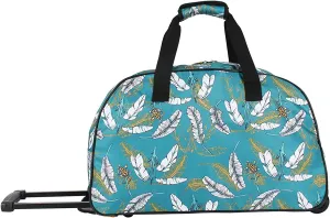 Lucas Designer Carry On Luggage Collection - Lightweight Pattern 22 Inch Duffel Bag- Weekender Overnight Business Travel Suitcase with 2- Rolling Wheels (SEA FORM) (SPIRIT)
