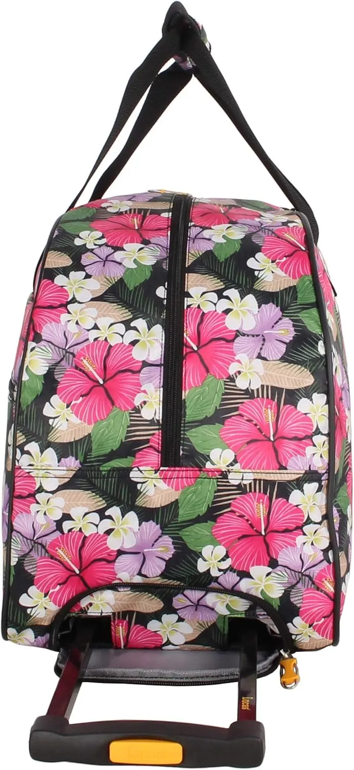 LUCAS Designer Carry On Luggage Collection - Lightweight Pattern 22 Inch Duffel Bag- Weekender Overnight (Tropic, 22in)