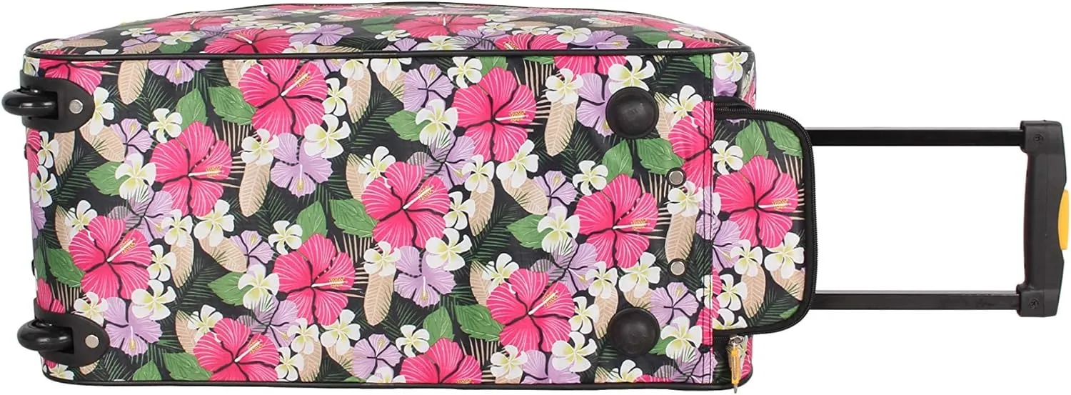 LUCAS Designer Carry On Luggage Collection - Lightweight Pattern 22 Inch Duffel Bag- Weekender Overnight (Tropic, 22in)