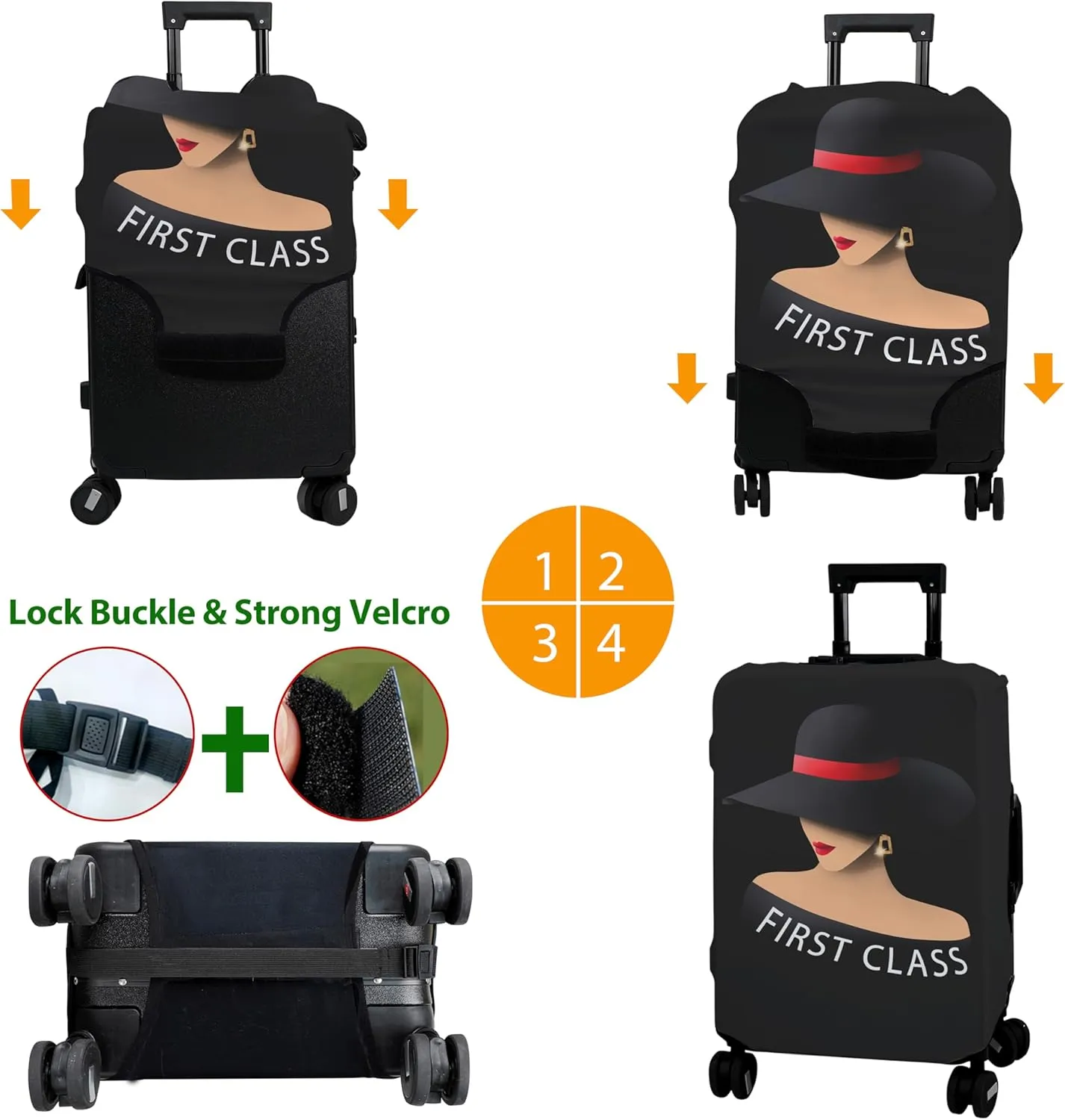 Luggage Cover Approved Travel Suitcase Protector Fashion Queen Elastic Washable Unique Themed Suitcase Covers for 25-28 Inch Luggage (L)
