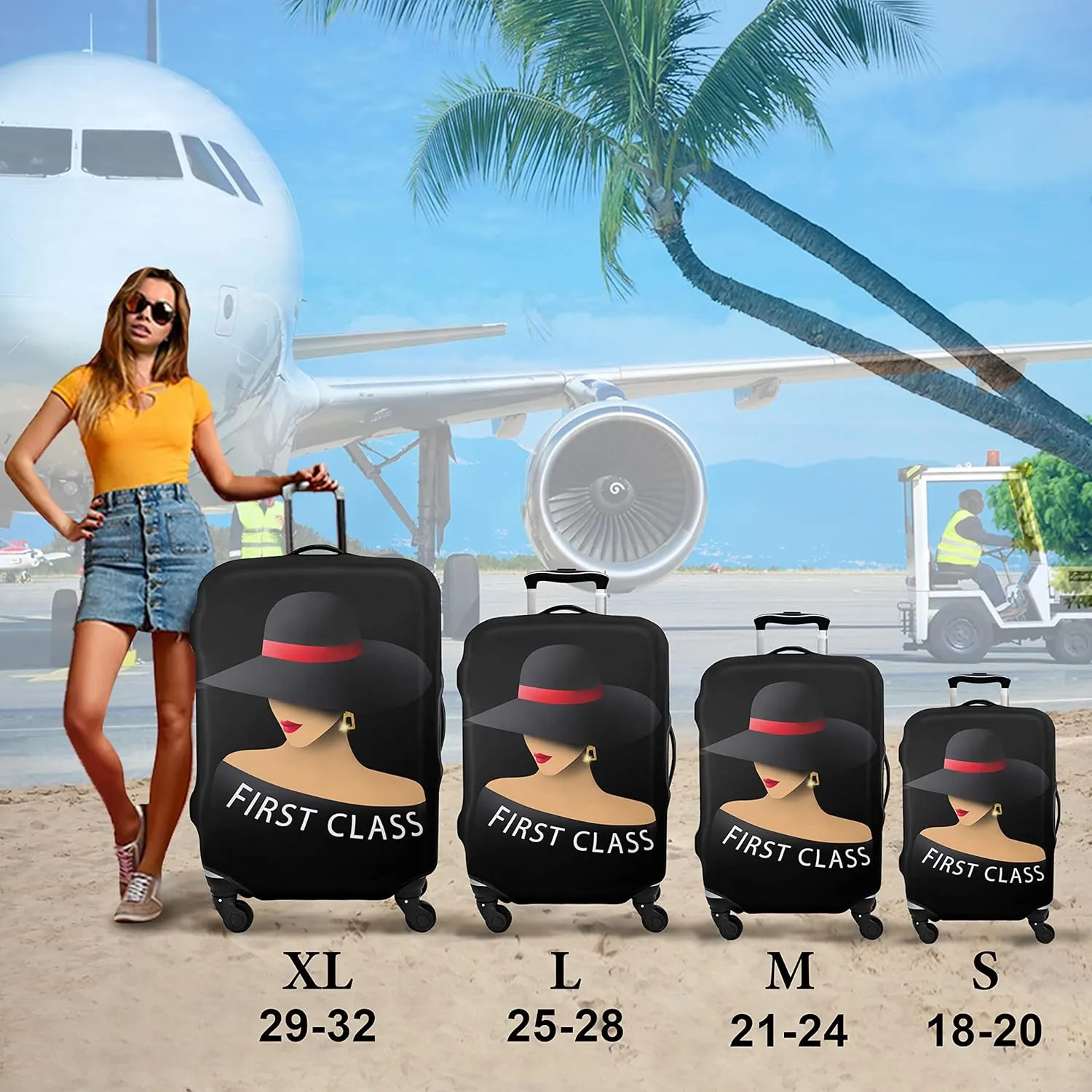 Luggage Cover Approved Travel Suitcase Protector Fashion Queen Elastic Washable Unique Themed Suitcase Covers for 25-28 Inch Luggage (L)