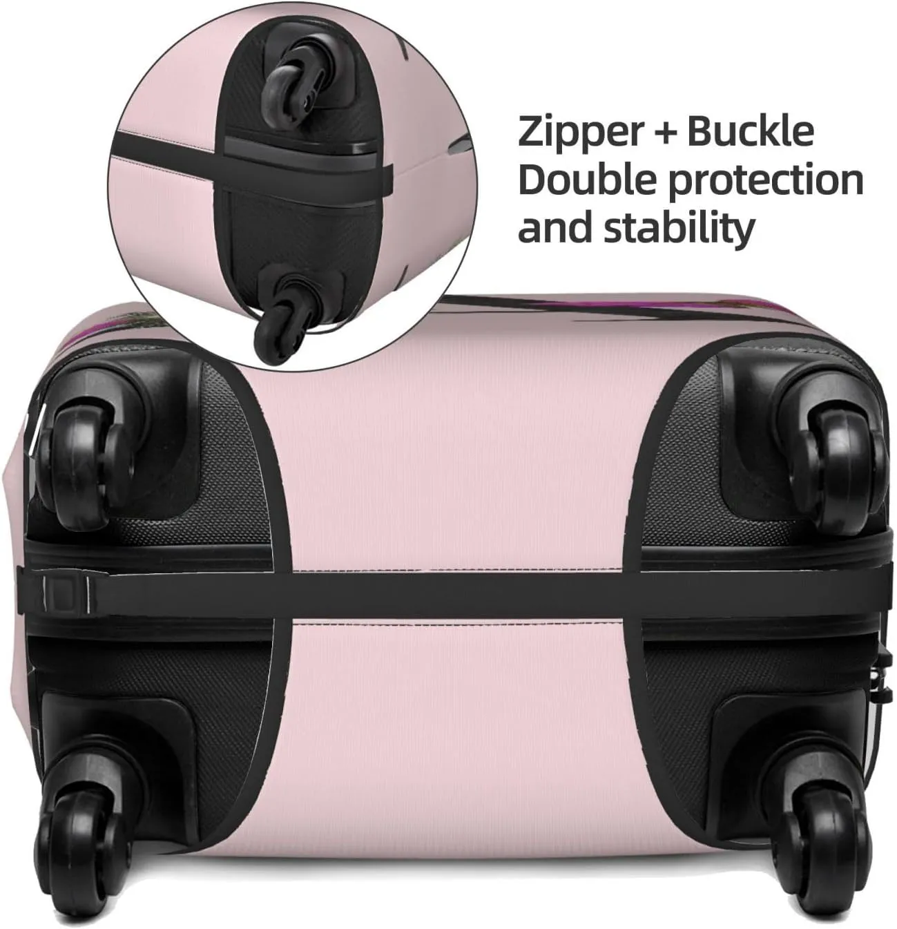 Luggage Cover Flower Butterfly Letter A Pink Suitcase Protector fits 18-32inch Travel Suitcase Cover Dustproof Washable with Concealed Zipper for Wheeled Suitcase LC904