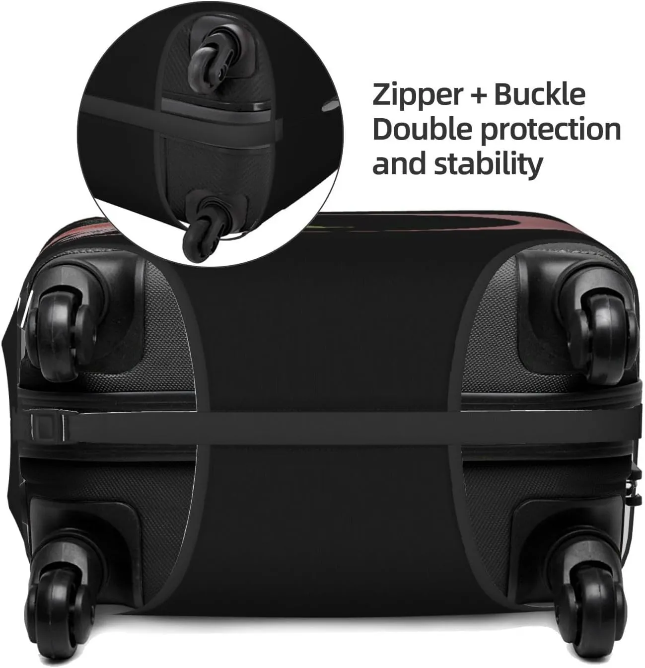 Luggage Cover Flower Letter D Black Suitcase Protector fits 18-32inch Travel Suitcase Cover Washable Dustproof with Concealed Zipper for Wheeled Suitcase LC1009