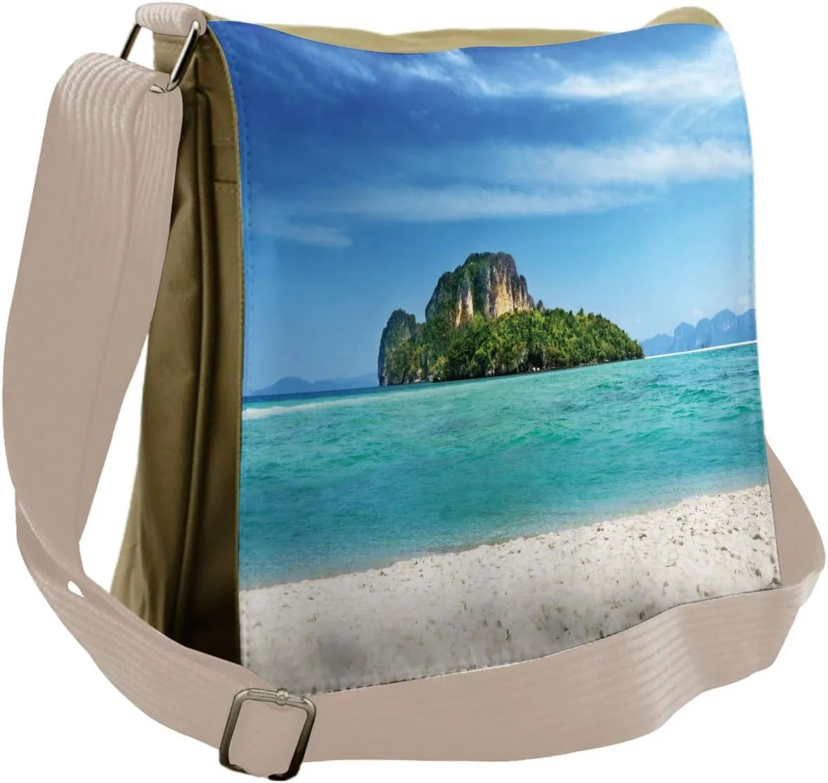 Lunarable Island Messenger Bag, Coastline in South East Asia, Unisex Cross-body