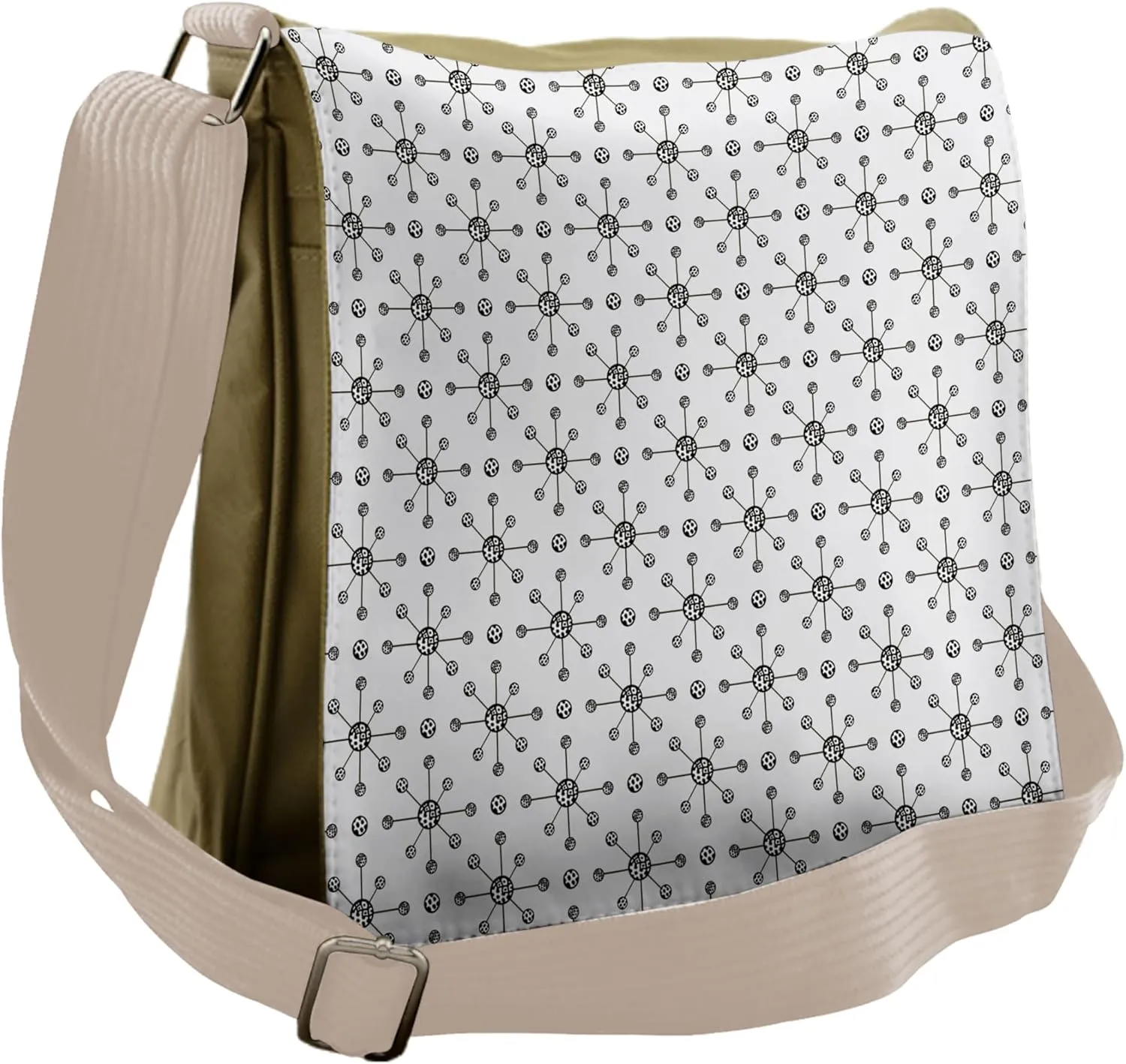 Lunarable Science Messenger Bag, Molecule Structure Sketch, Unisex Cross-body