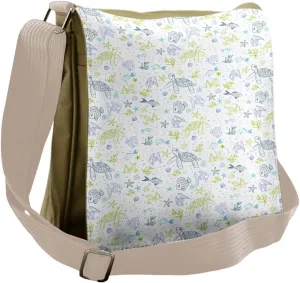 Lunarable Underwater Messenger Bag, Aquatic Animals Starfish, Unisex Cross-body