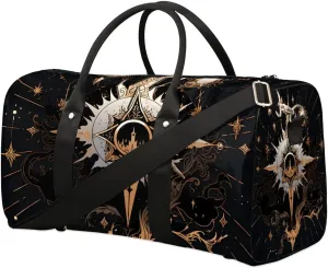 Magic Ethnic Travel Duffel Bag for Women Men Waterproof Foldable Overnight Weekender Bag Large Capacity Sports Gym Bag