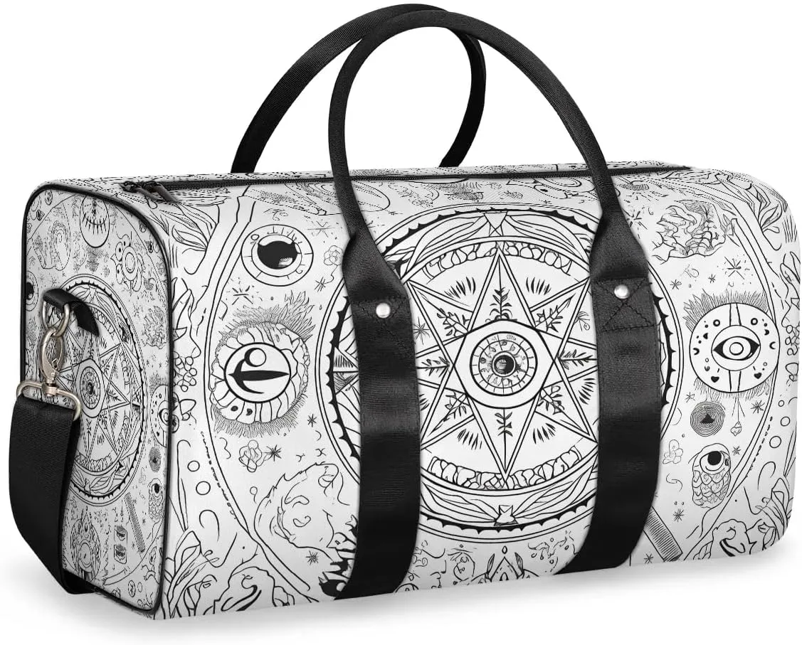 Magical Formation Print Travel Duffel Bag for Women Men Waterproof Foldable Overnight Weekender Bag Large Capacity Sports Gym Bag