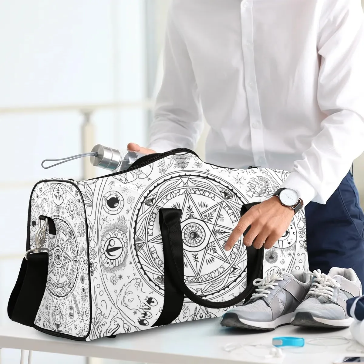 Magical Formation Print Travel Duffel Bag for Women Men Waterproof Foldable Overnight Weekender Bag Large Capacity Sports Gym Bag