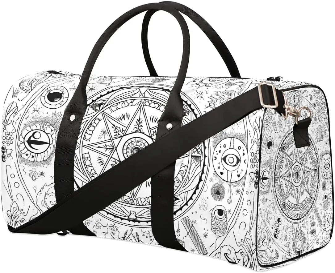 Magical Formation Print Travel Duffel Bag for Women Men Waterproof Foldable Overnight Weekender Bag Large Capacity Sports Gym Bag